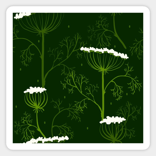 Elegance Seamless pattern with flowers Sticker by Olga Berlet